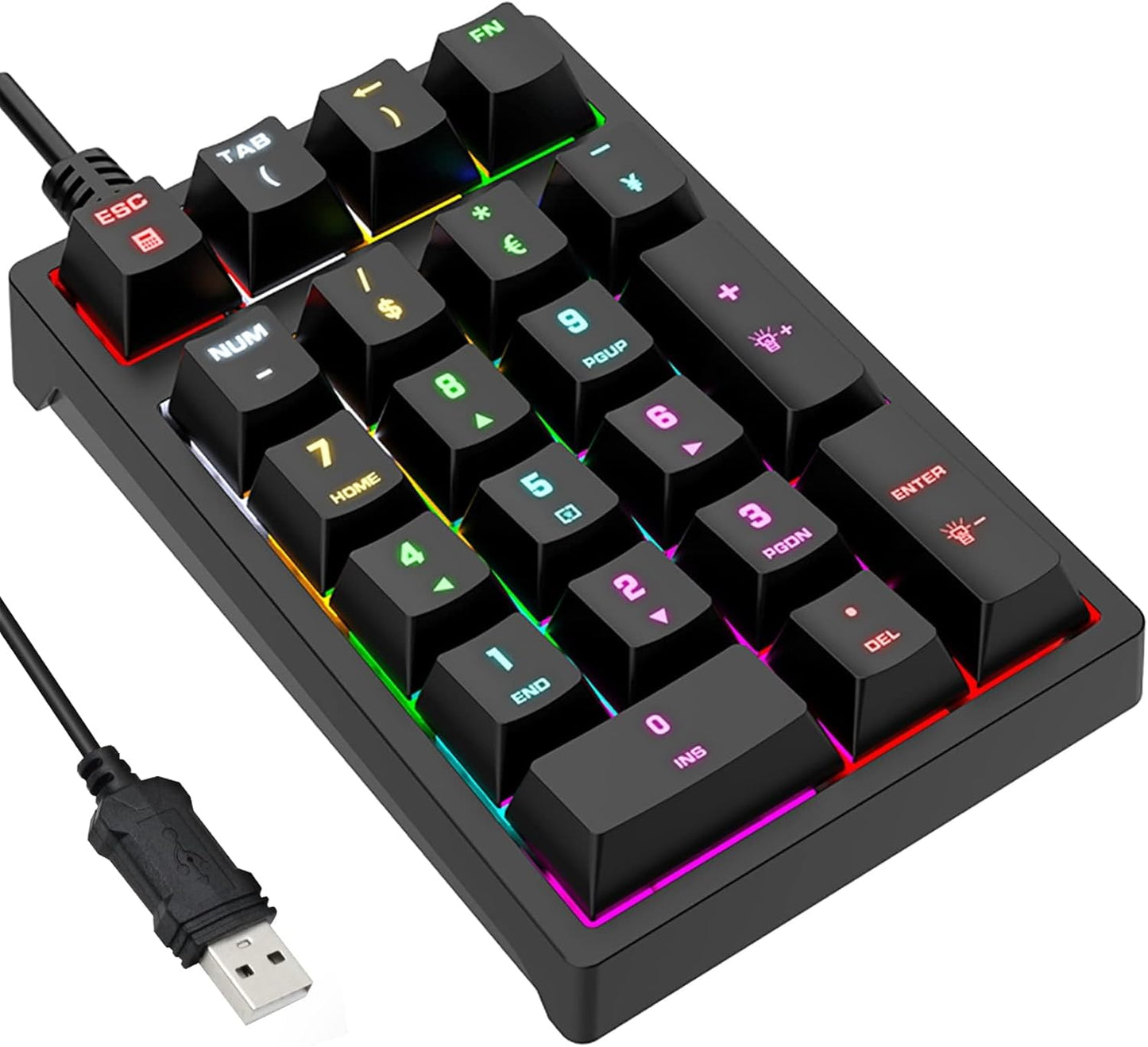 RGB Backlit Mechanical Number Pad by JPHTEK - Fast Data Entry