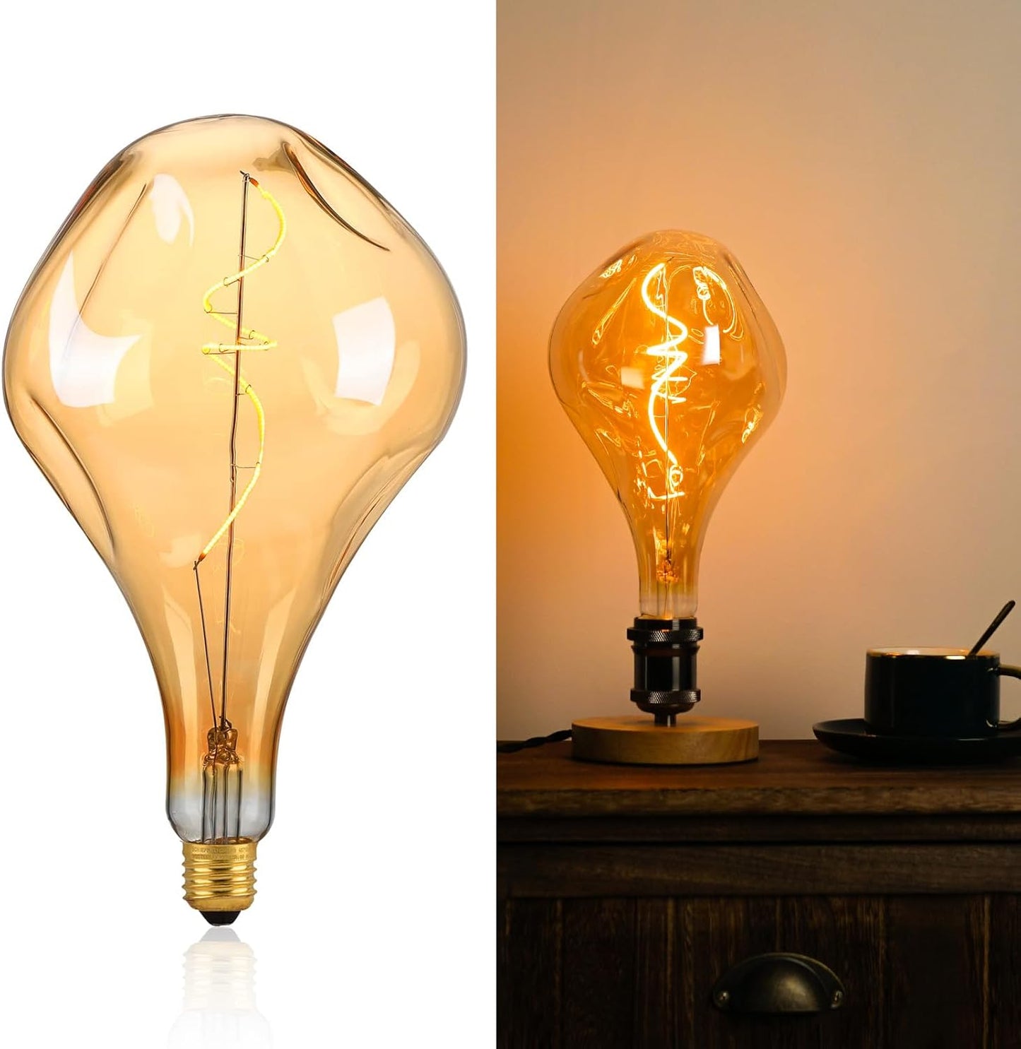 OMED Large Edison Light Bulb 100 Watt for Unique Atmosphere