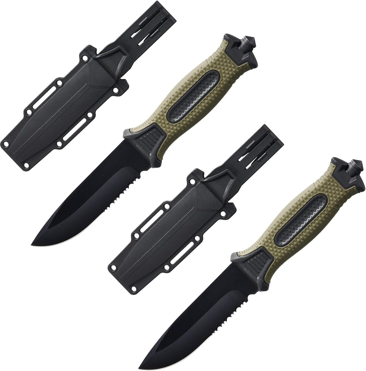 2pcs 10in Fixed Blade Tactical Knives for Camping and Hunting