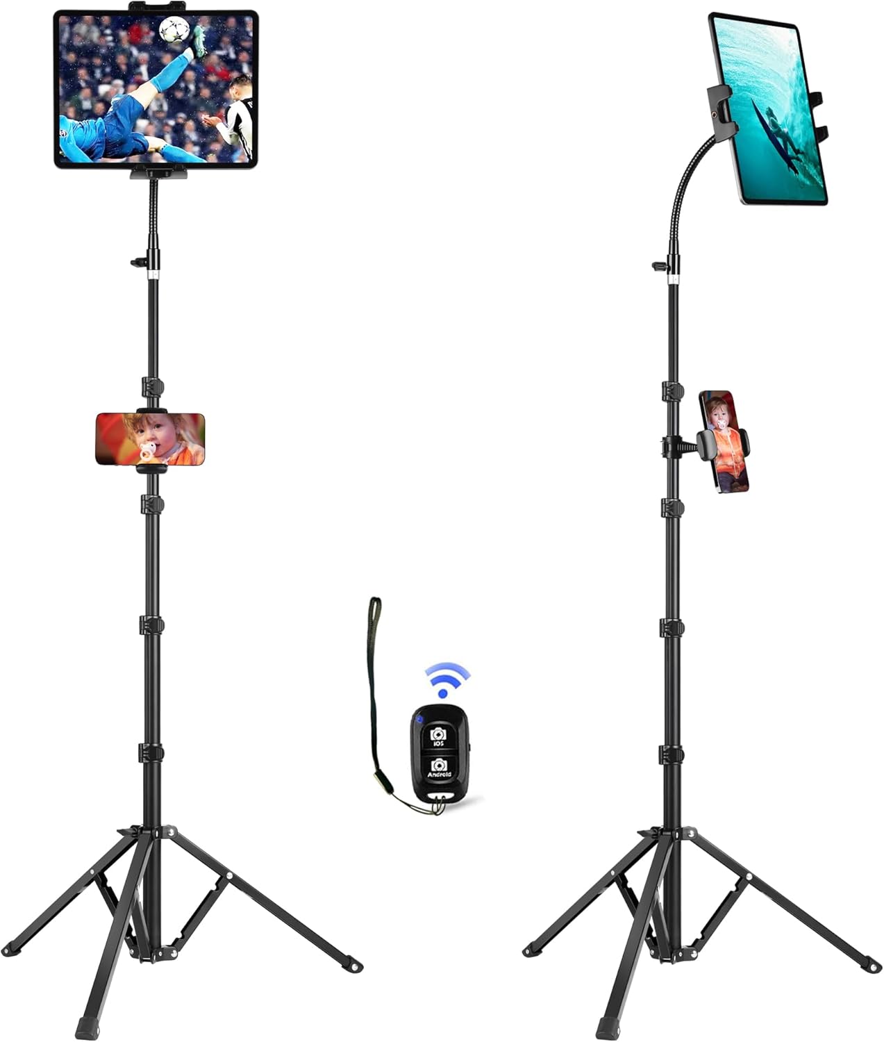 Peastrex 73in Gooseneck Tablet Tripod for iPad and Phones