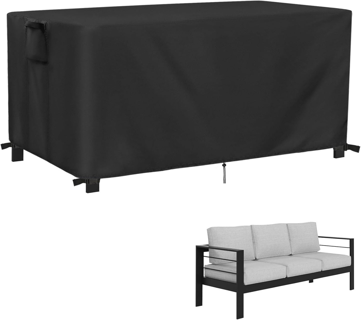 Kingling Couch Cover for 3-Seat Patio Sofa - Heavy Duty Waterproof