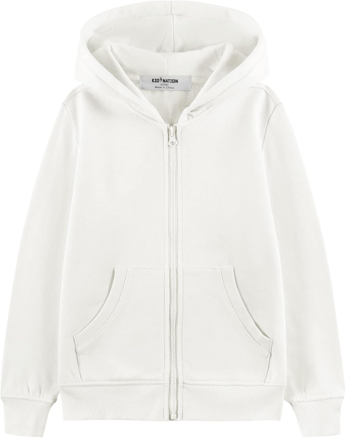 Kid Nation Kids Soft Brushed Fleece Zip-Up Hoodie for All Ages