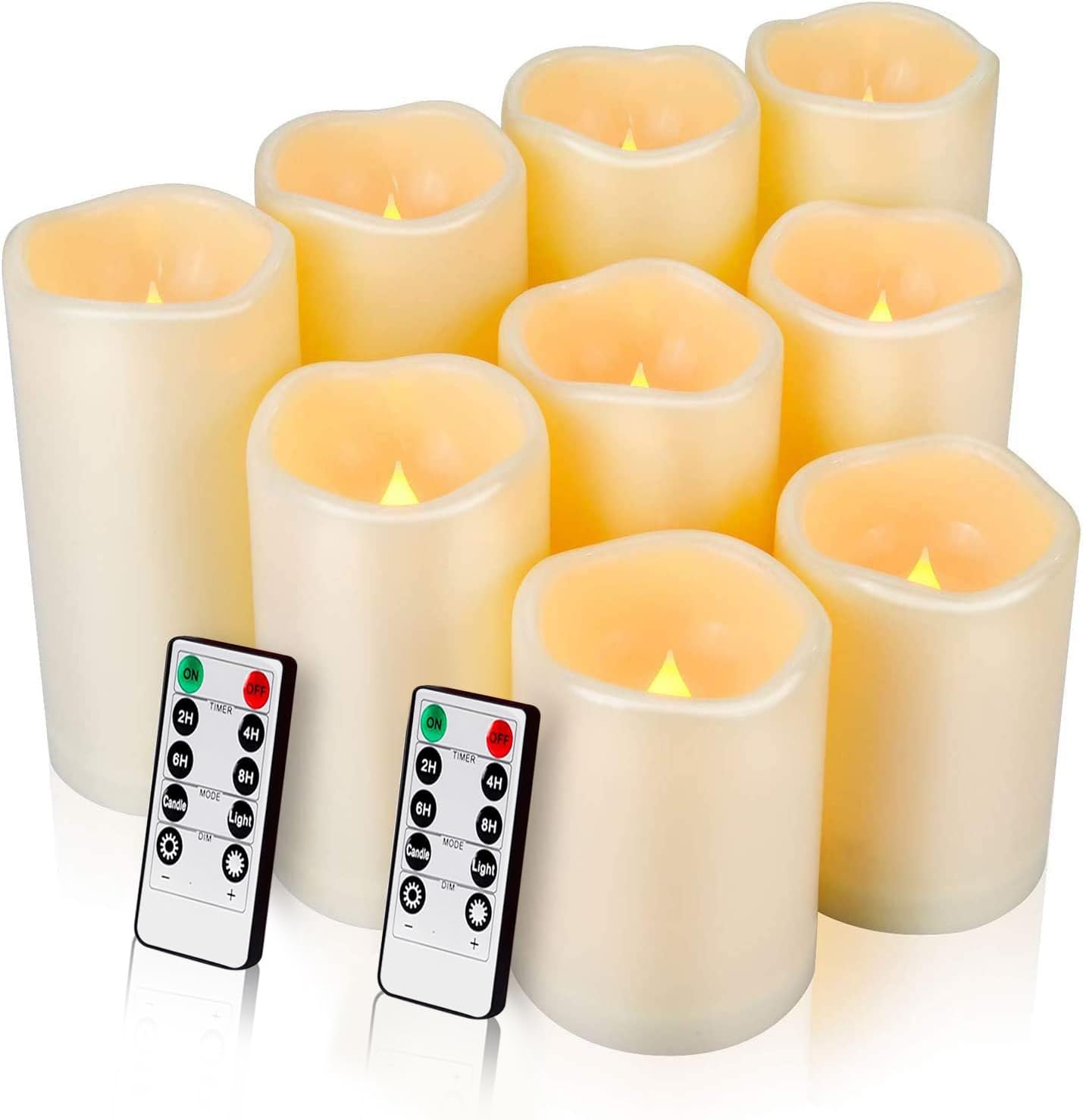 Enido 9pcs Flameless Flicking LED Candles for Cozy Atmosphere