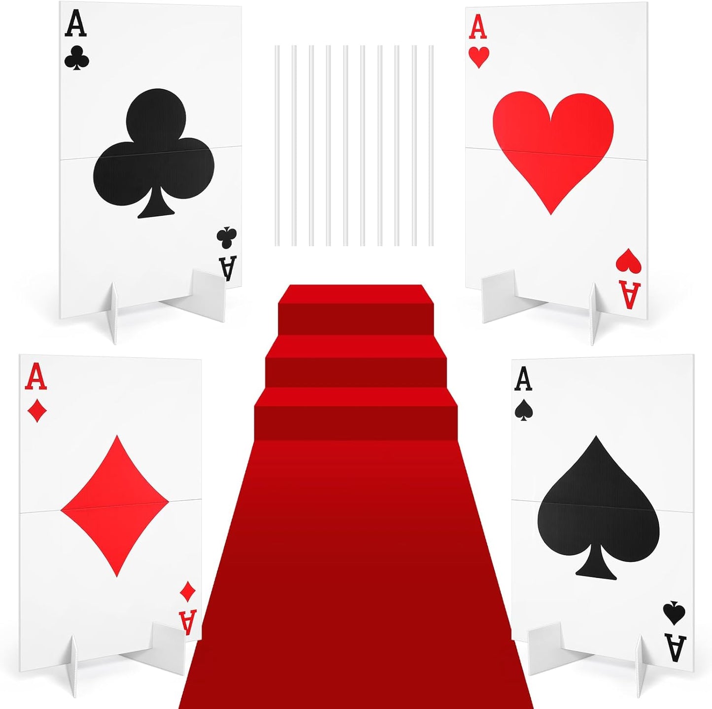 Giant Poker Yard Sign Set for Casino Theme Party Decorations