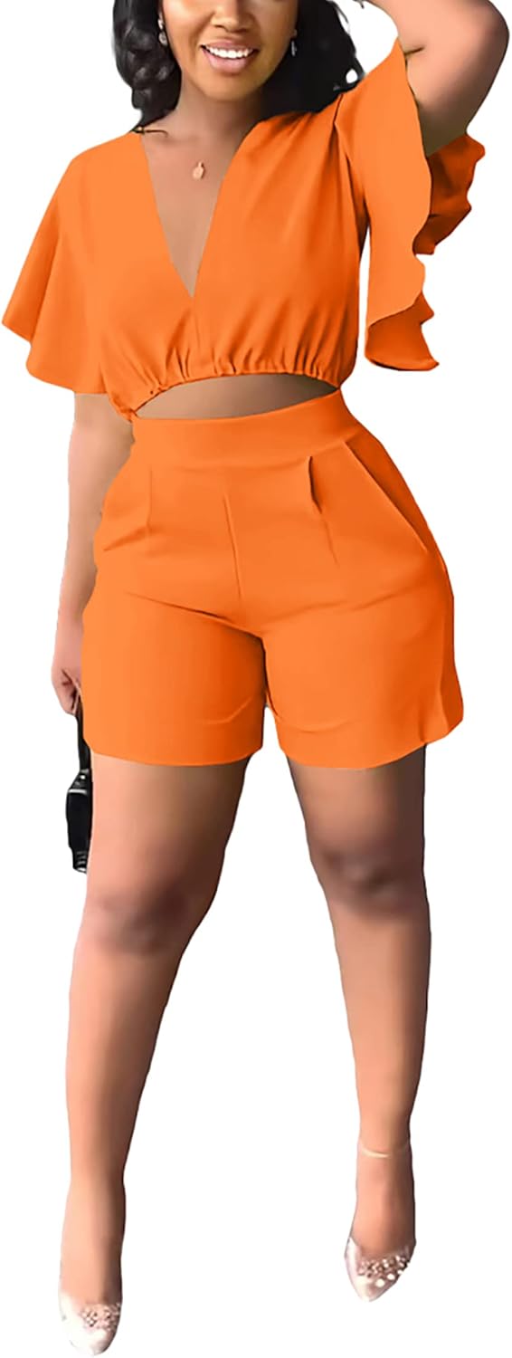 Fooullaide Womens Summer 2 Piece Outfit Set for Beach Vacations