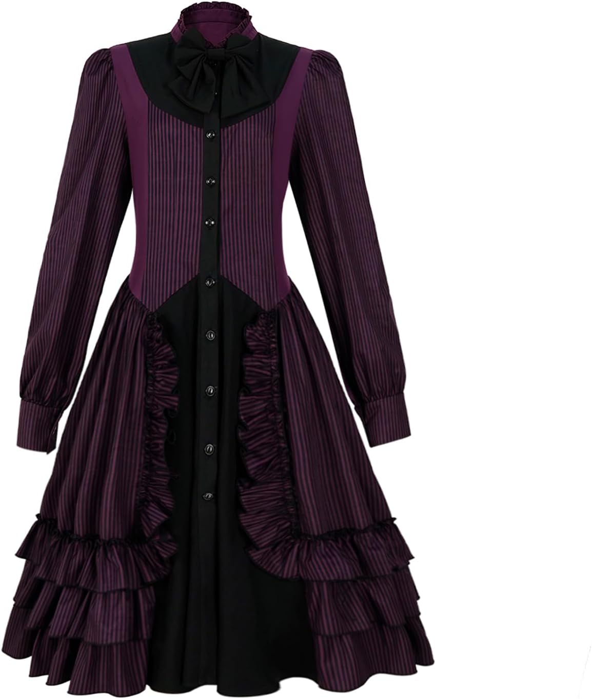 Gothic Lolita Victorian Dress with Ruffles and Bows for Women