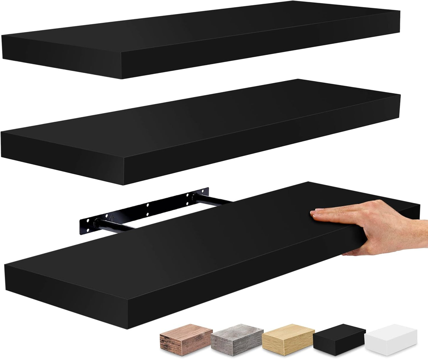 Stylish 24 Inch Floating Shelves for Wall - Home Decor Storage