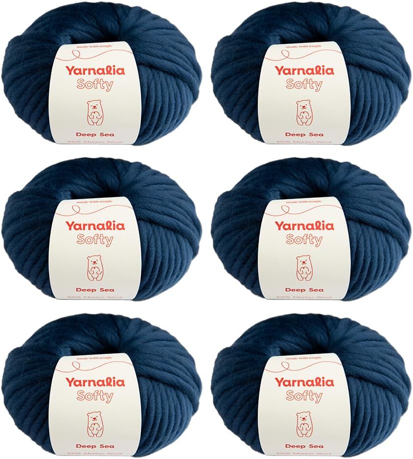 Softy Yarn Bulky Weight 6-Pack for Cozy Knitting Projects