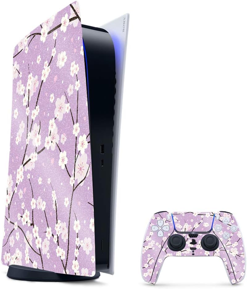 MightySkins Glossy Glitter Gaming Skin for PS5 - Sakura Purple