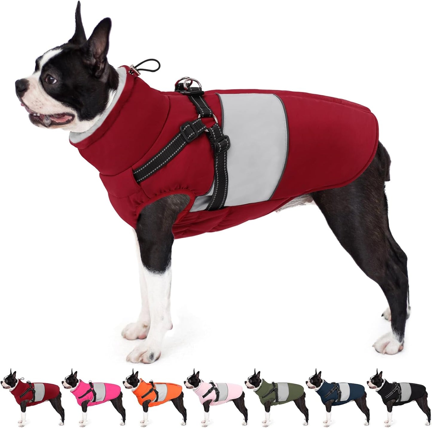 AOFITEE Waterproof Dog Coat with Harness for Winter Comfort