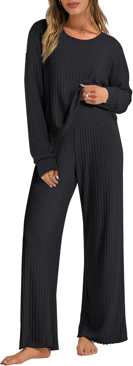 ANRABESS Women 2 Piece Lounge Pajamas Sets for Cozy Comfort