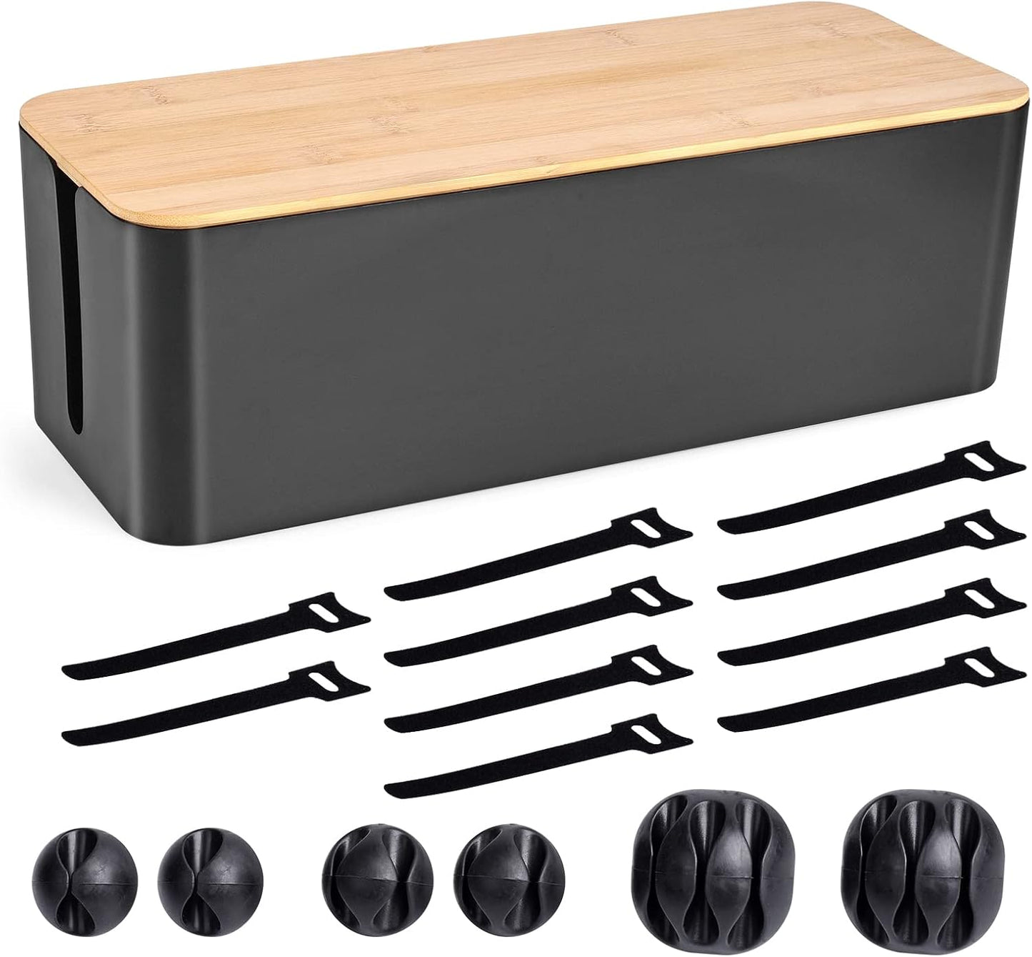 TuweChen Wooden Style Cable Management Box - Hide Wires Safely!