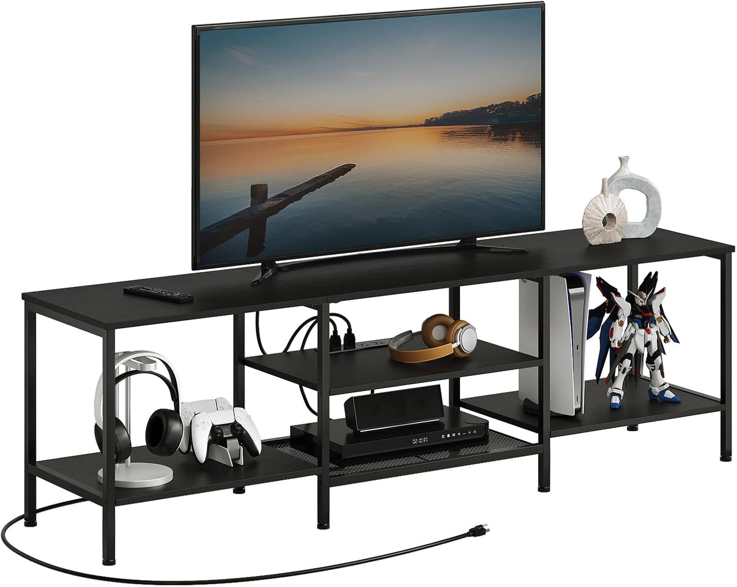 HOOBRO TV Stand with Power Outlets for TVs up to 75 Inches