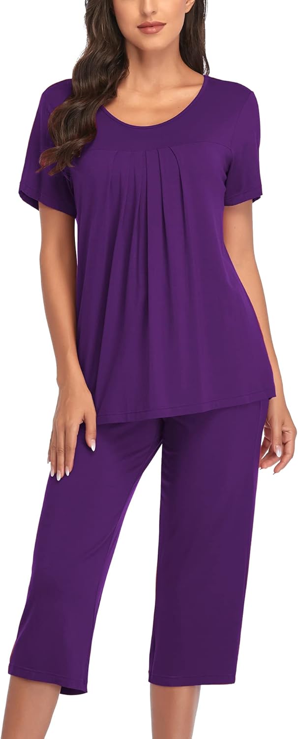 COLORFULLEAF Womens Pajama Sets for Summer Soft Sleepwear