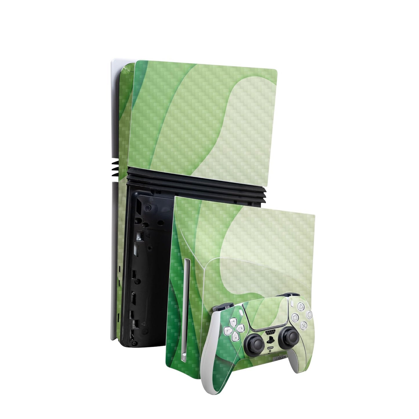 Papercraft Green PS5 Pro Carbon Wrap