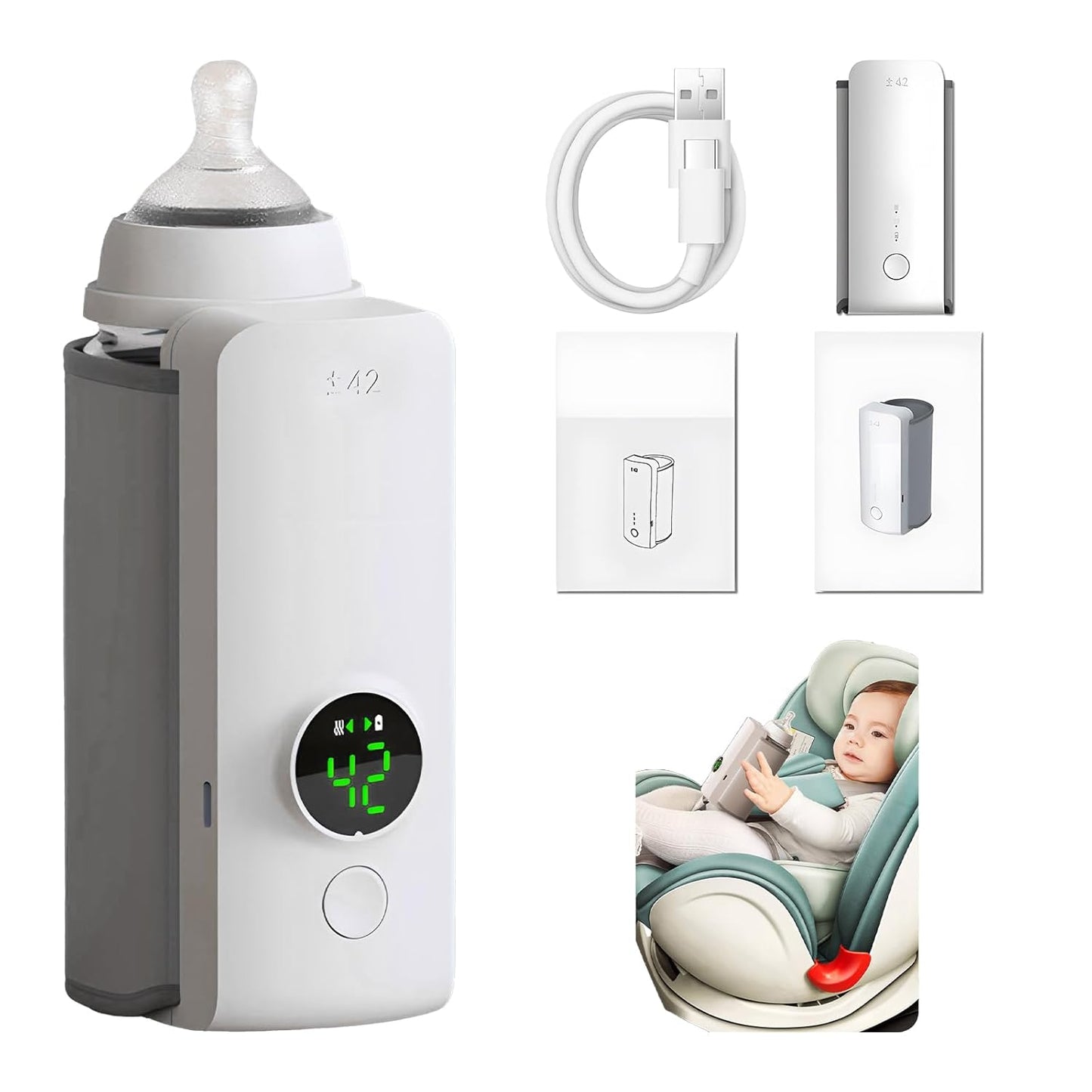 Fast Heating Portable Bottle Warmer - On-the-Go Breastmilk Solution