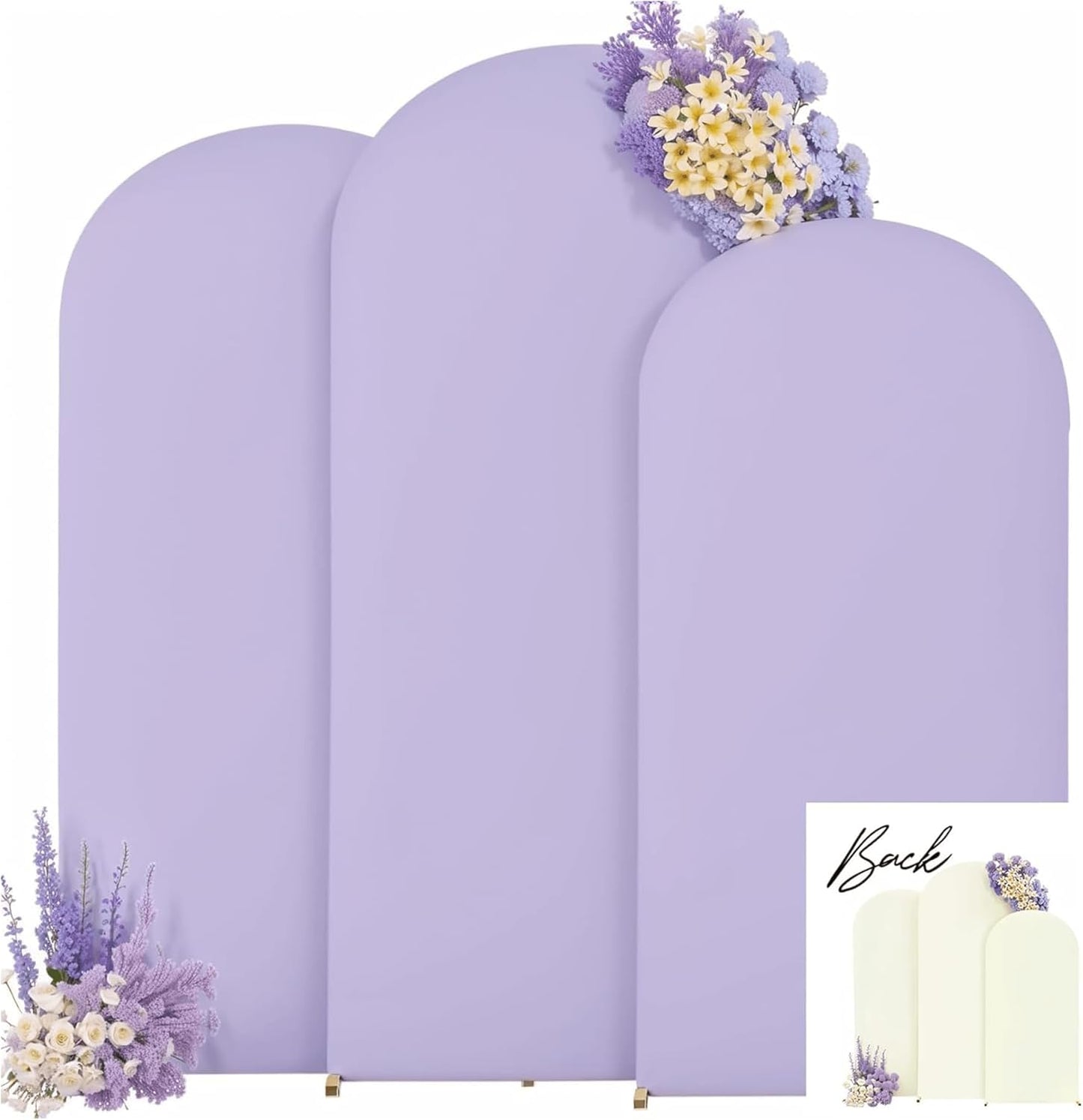 Set of 3 Arch Backdrop Covers for Elegant Event Decor