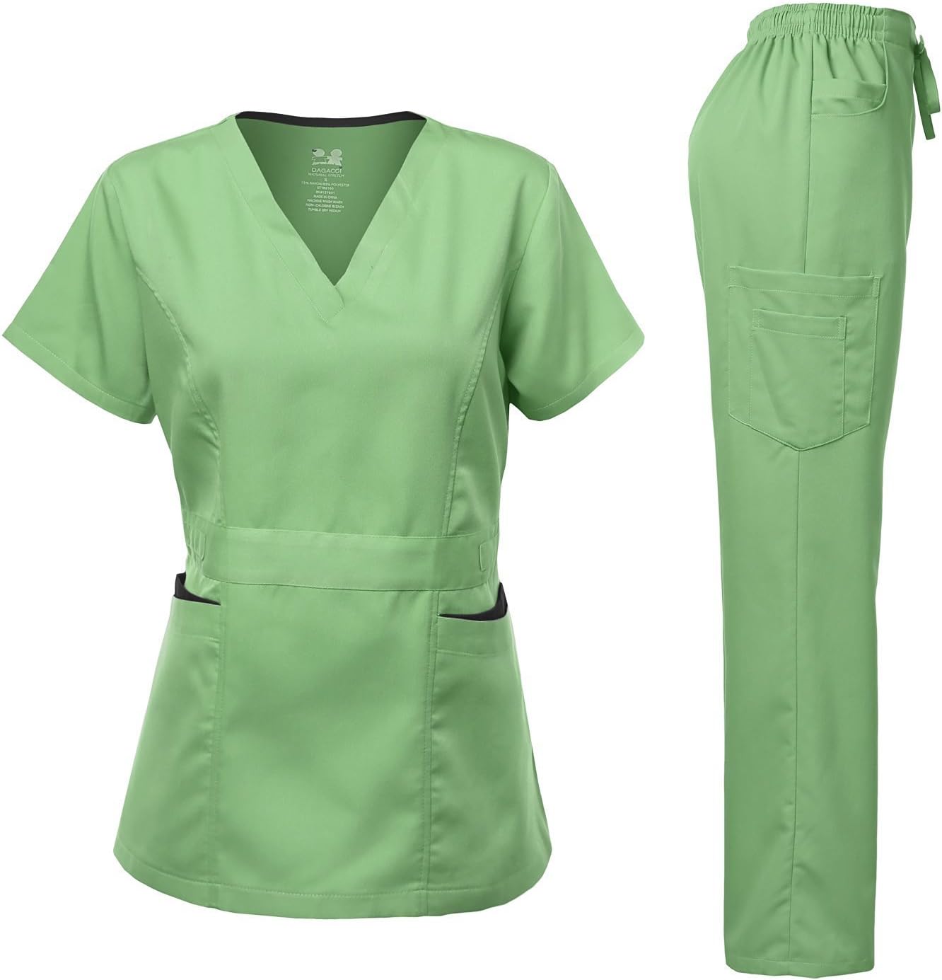 Ultra Soft Women's Scrubs Set with Contrast Pocket for Comfort