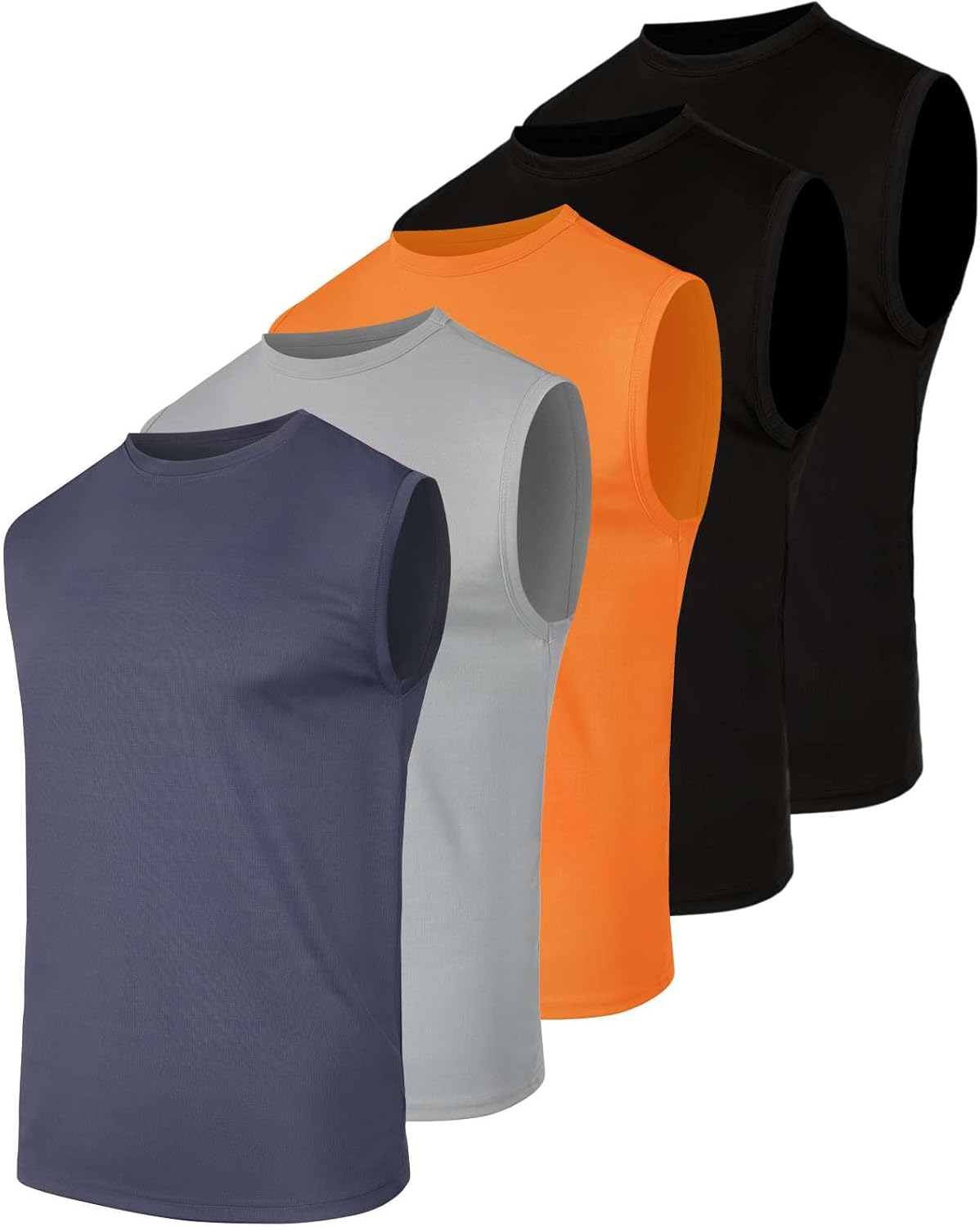 Real Essentials Men's Mesh Active Tank Top - 5 Pack for Training
