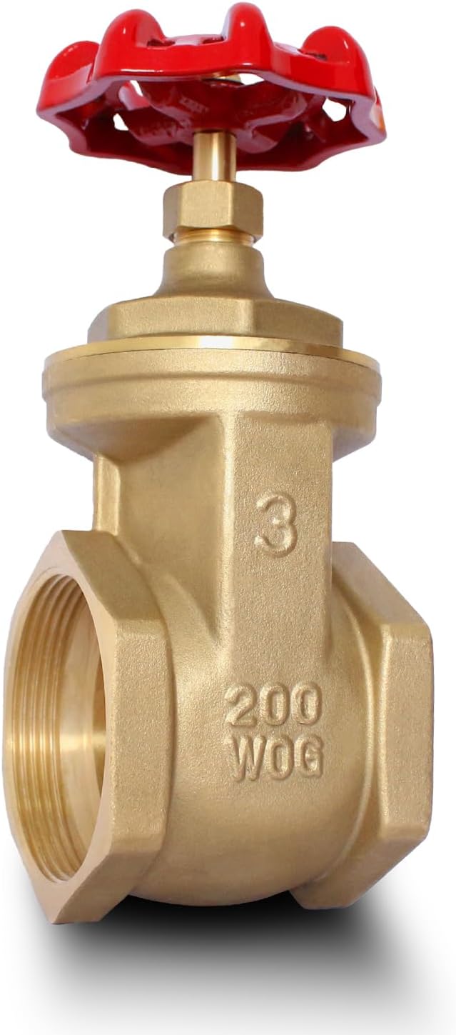 3in NPT Brass Gate Valve for Water, Oil, Gas, and HVAC Systems
