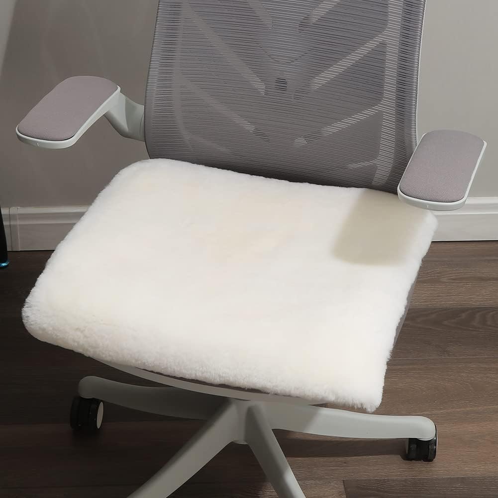 LLB Sheepskin Desk Chair Cushion - Luxurious Ivory Comfort