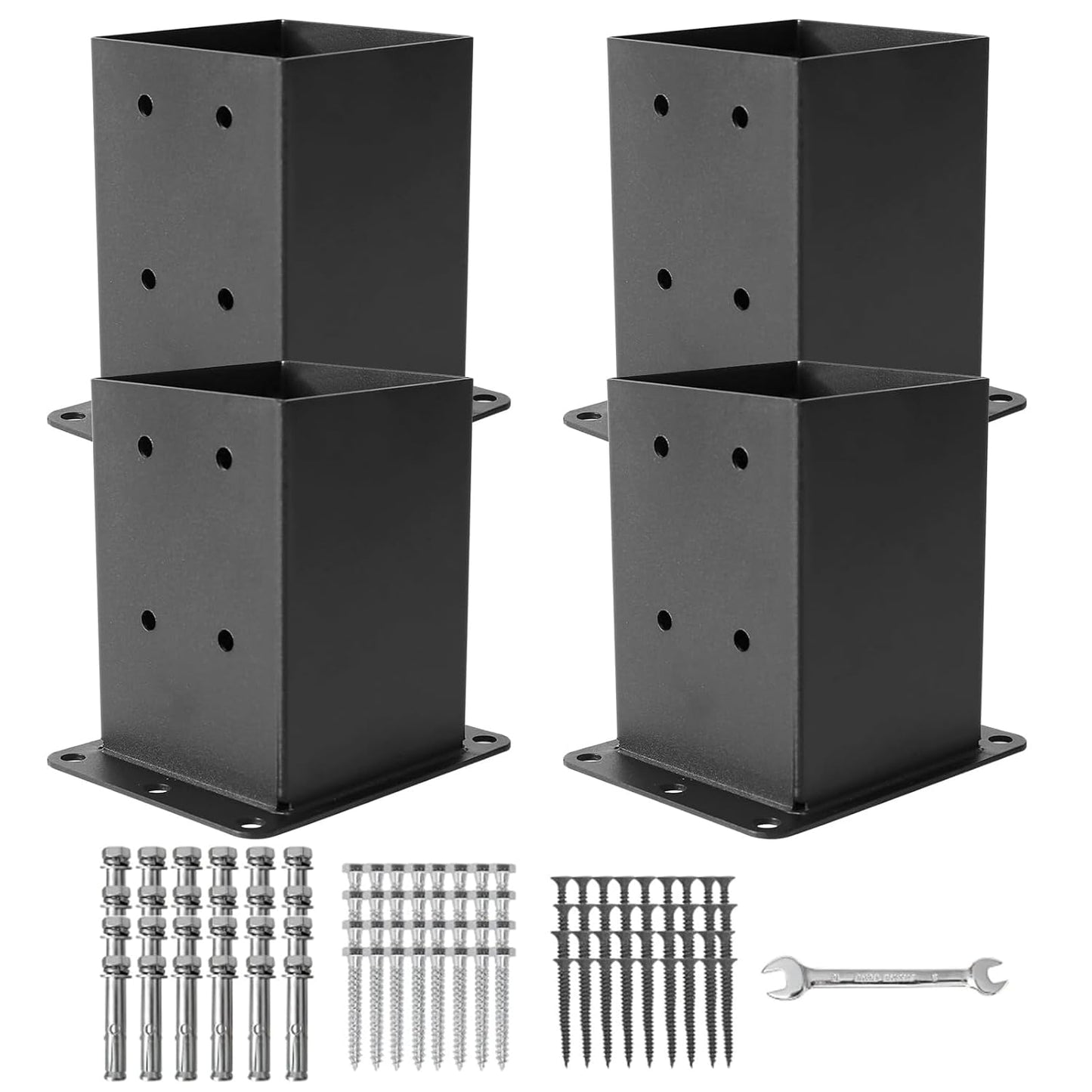 44 Post Base Brackets for Decks and Outdoor Structures - 4 Pcs