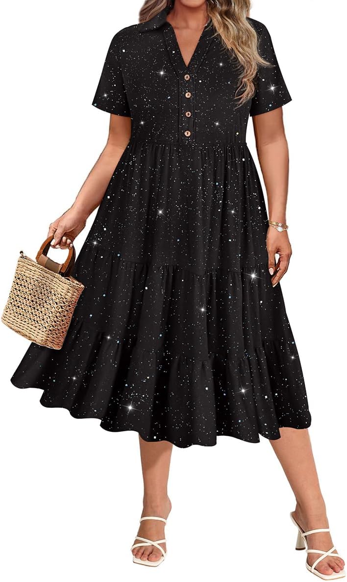 Plus Size Dresses for Curvy Women - Stylish Midi Summer Dress