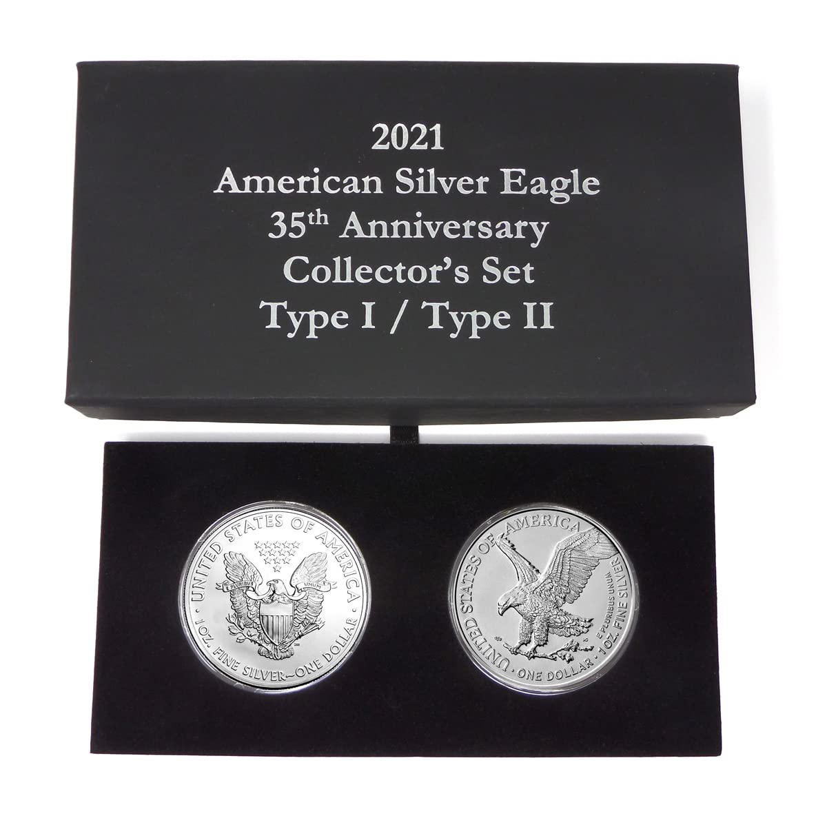 2021 U.S. Silver Eagle Type 1 and Type 2 in Specialty Box