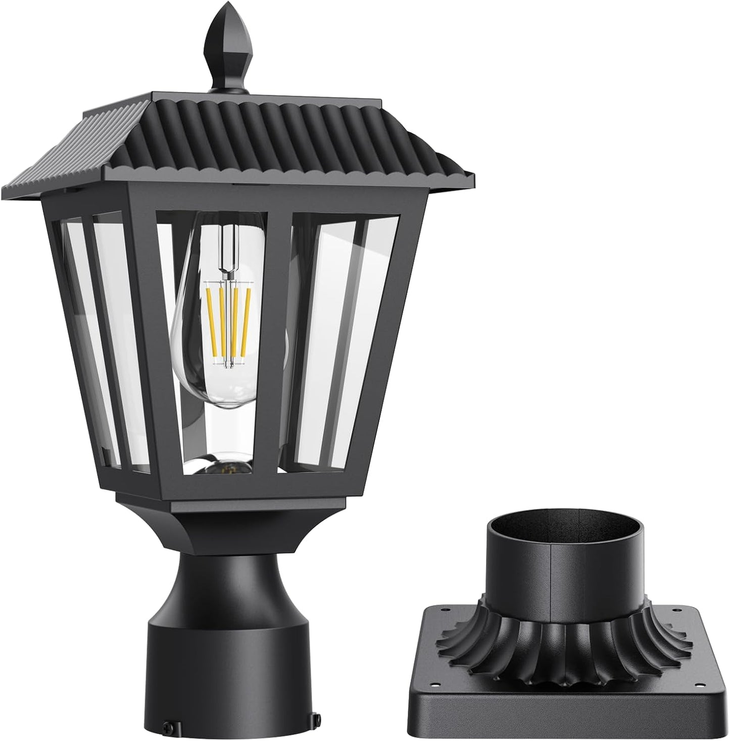 Greluna Solar Post Lights - Dusk to Dawn Waterproof Outdoor Lamp