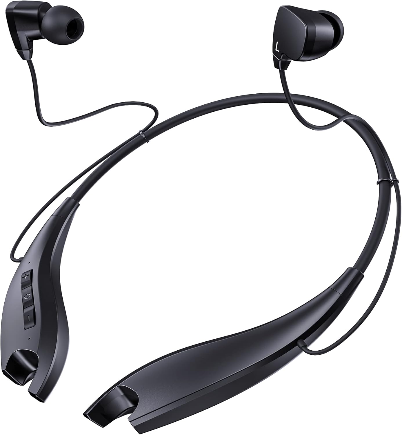 YOSDOM Neckband Headphones | 24H+ Playtime | Call Vibration | Shark Jaw Design