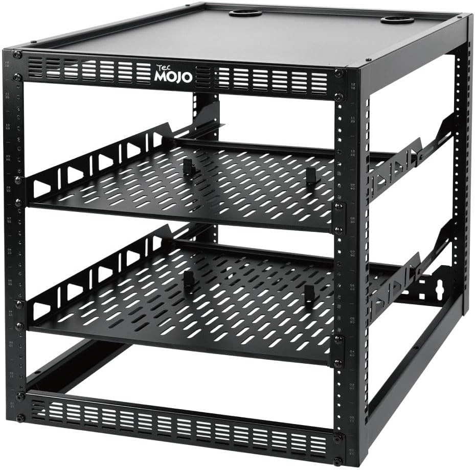 Tecmojo 12U Open Frame Network Rack for IT and AV Gear