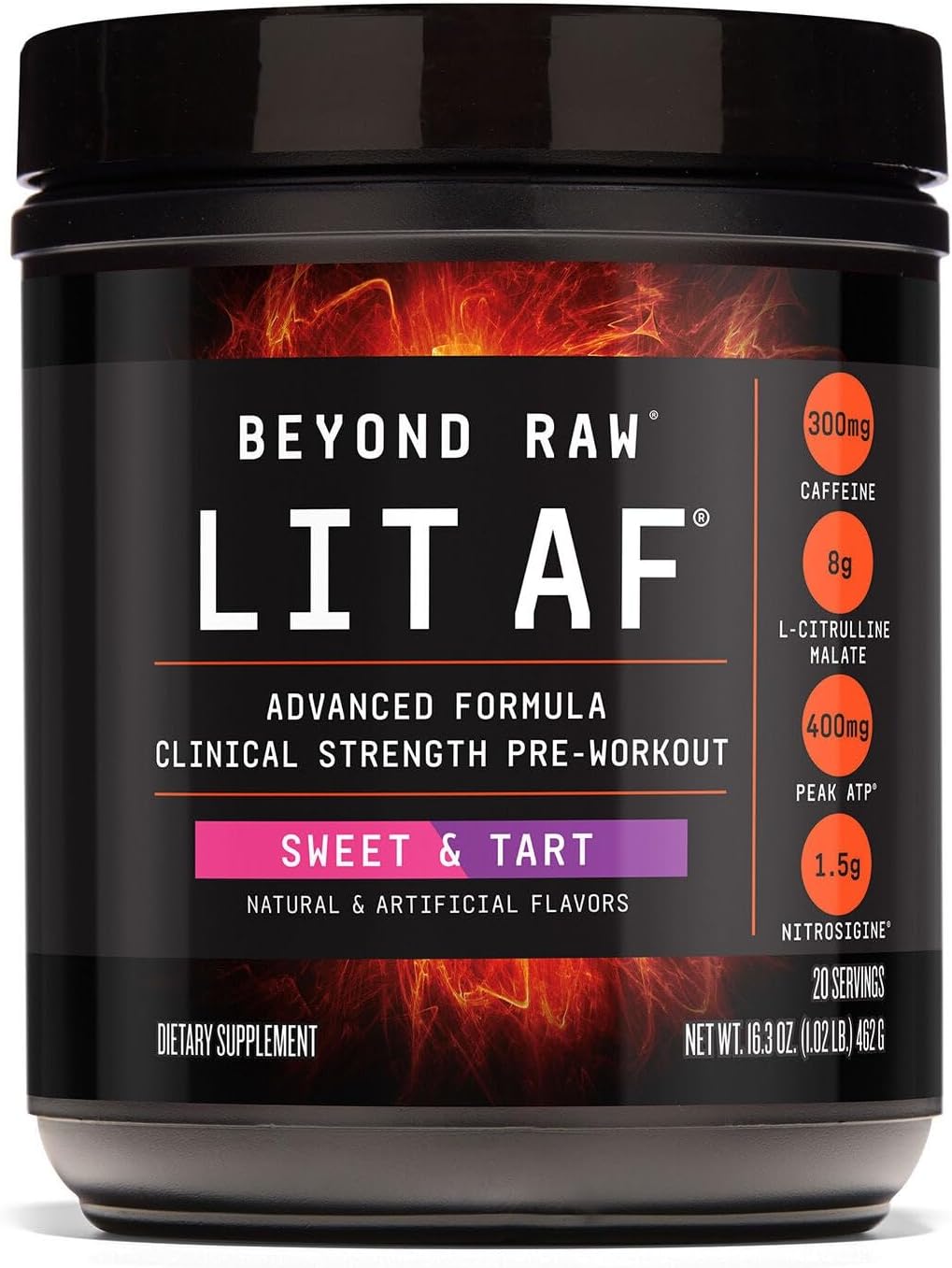 BEYOND RAW LIT Advanced Pre Workout for Energy and Focus