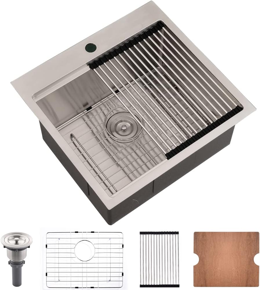 Bar Sink Drop In Workstation for Outdoor RV and Kitchen Use