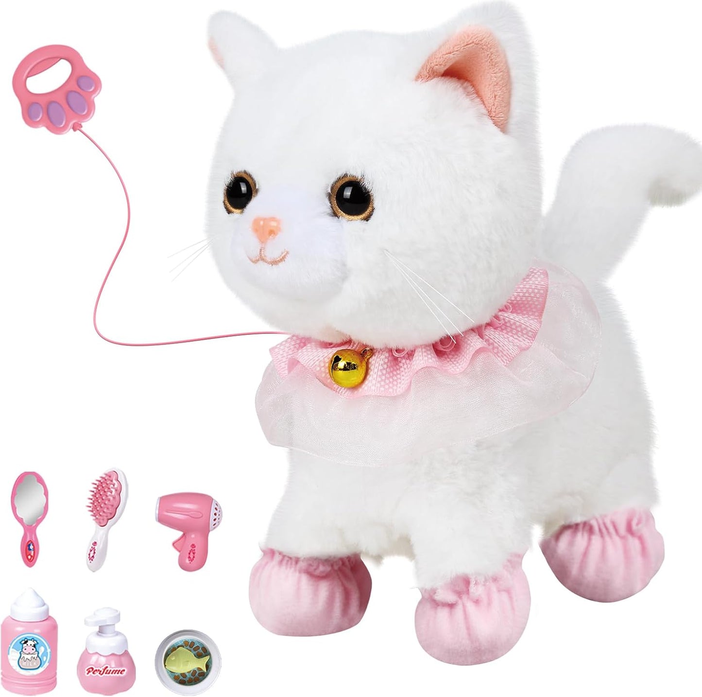 Remote Control Walking Robot Cat - Interactive Plush Fun!