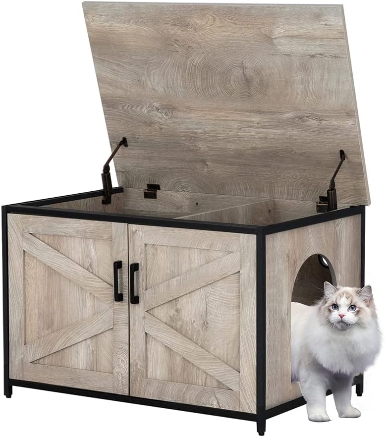 unipaws Top Opening Cat Litter Box Enclosure for Large Cats