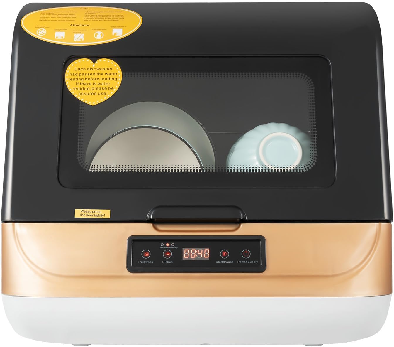 Portable Countertop Dishwasher with 5 Wash Modes for Small Kitchens