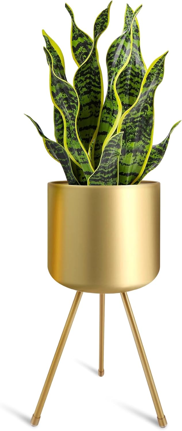 Mid-Century Metal Flowerpot with Stands for Stylish Decor