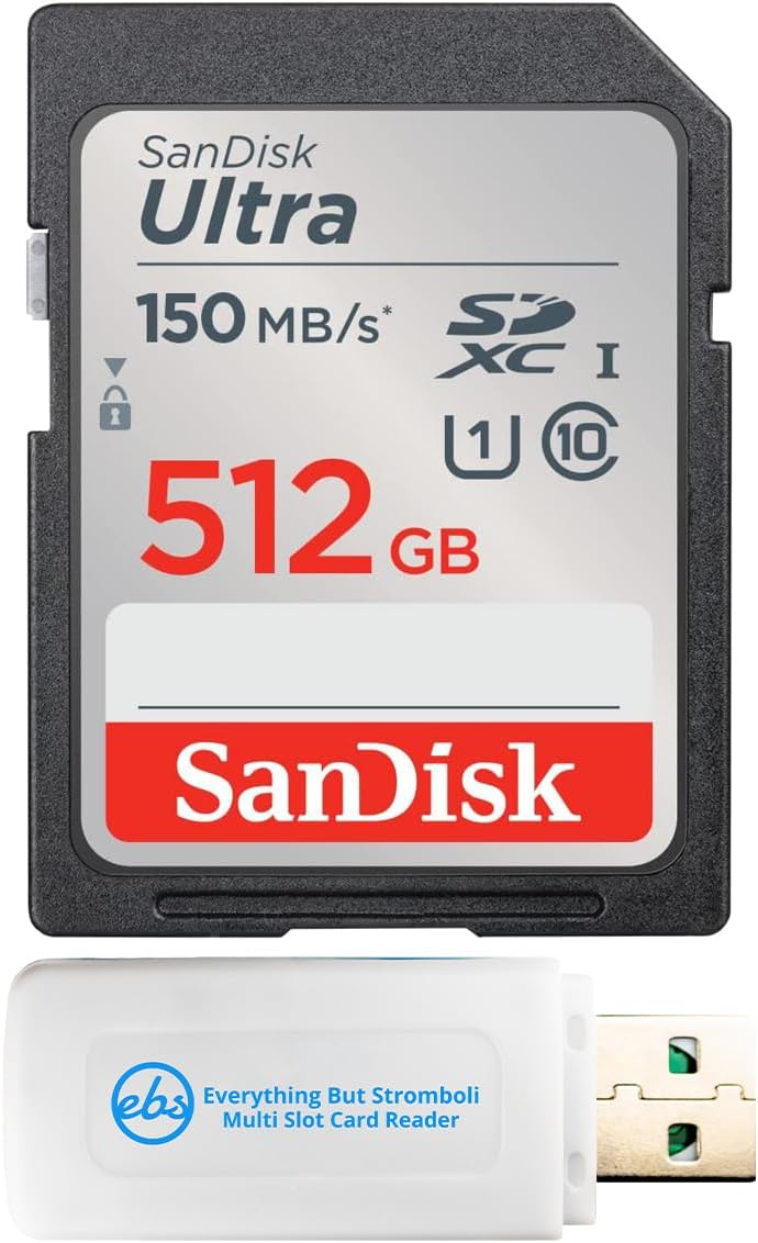 512GB SD Card Bundle for Mirrorless Cameras + Card Reader
