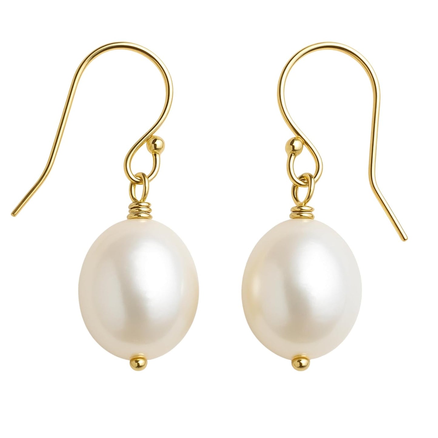 9-11mm Cultured Freshwater Pearl Gold Filled Drop Earrings