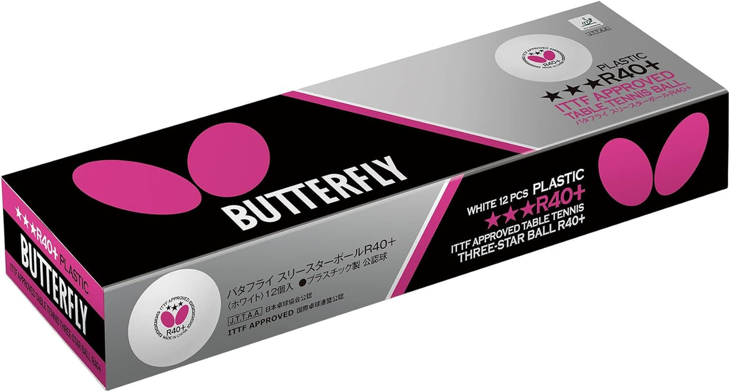 Butterfly R40 Table Tennis Balls - 3 Star Quality for Tournaments