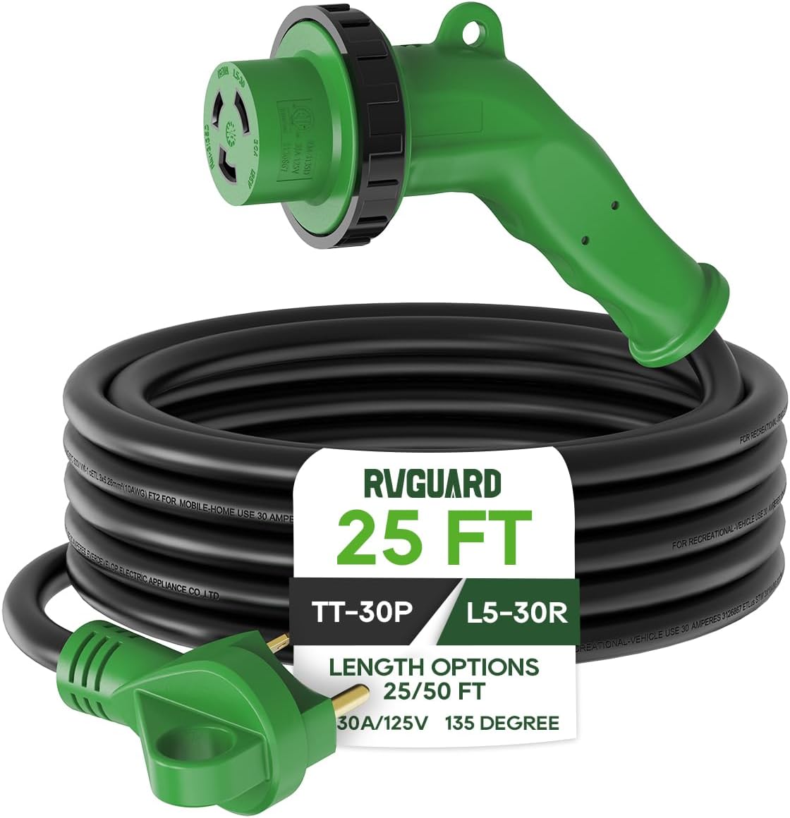RVGUARD 30 Amp 25 Foot RV Power Cord with Heavy Duty Design