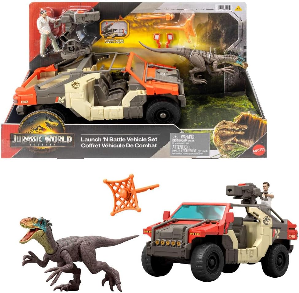 Jurassic World Rebirth Vehicle with Human & Dinosaur Figures