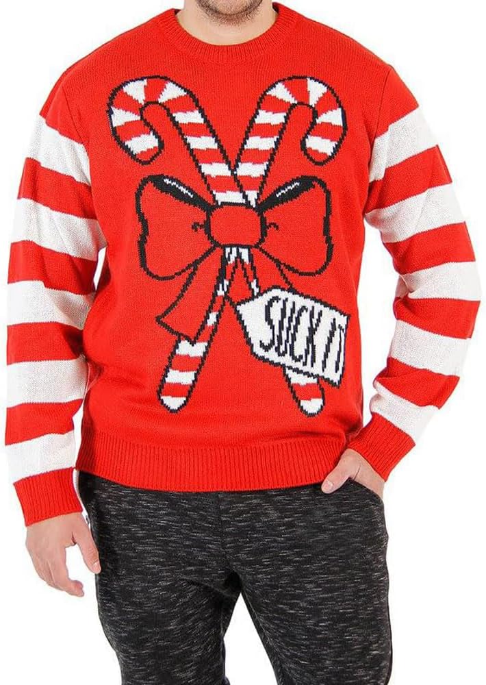 Suck It Candy Cane Ugly Sweater - Festive Fun!