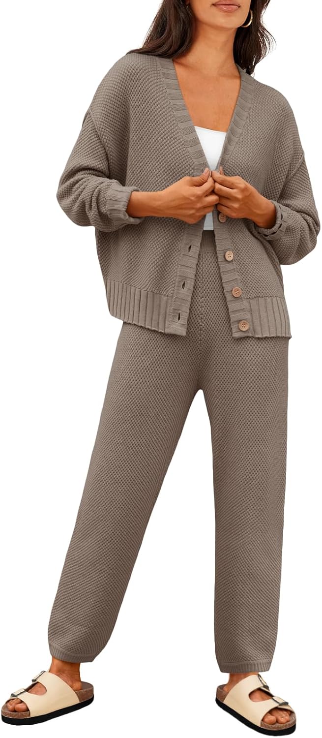 LILLUSORY Womens Cardigan Pants Sets for Stylish Comfort