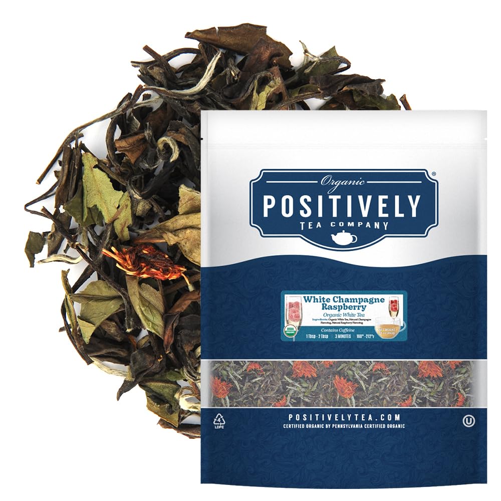 Organic White Champagne Raspberry Tea - Delightful Loose Leaf Blend