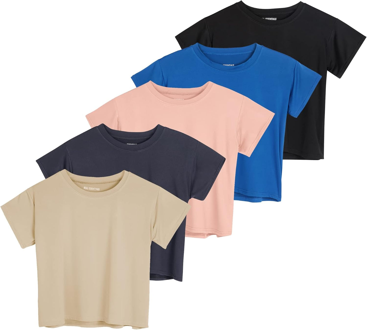 Plus Size Dry Fit Crop Tops - 5 Pack