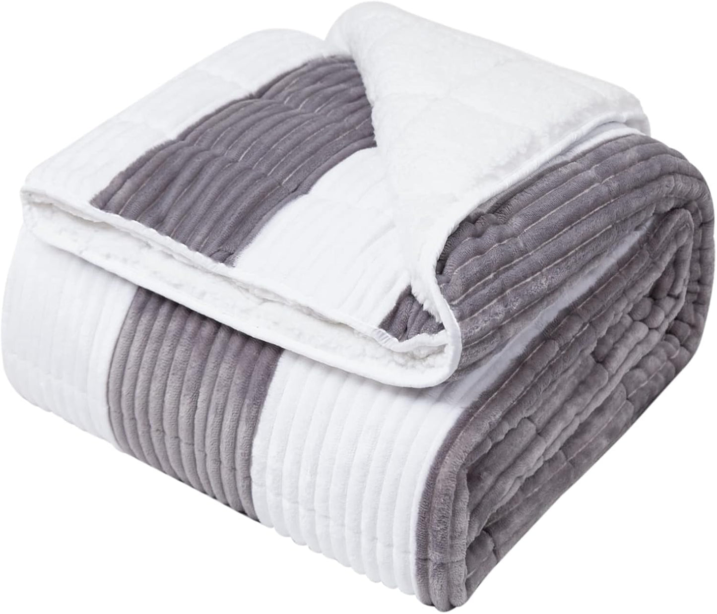 Sherpa Weighted Blanket for Adults 15lbs, Cozy Comforter