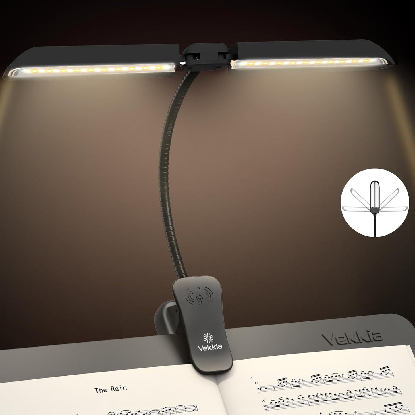 Portable Rechargeable Music Stand Light - Bright & Flexible