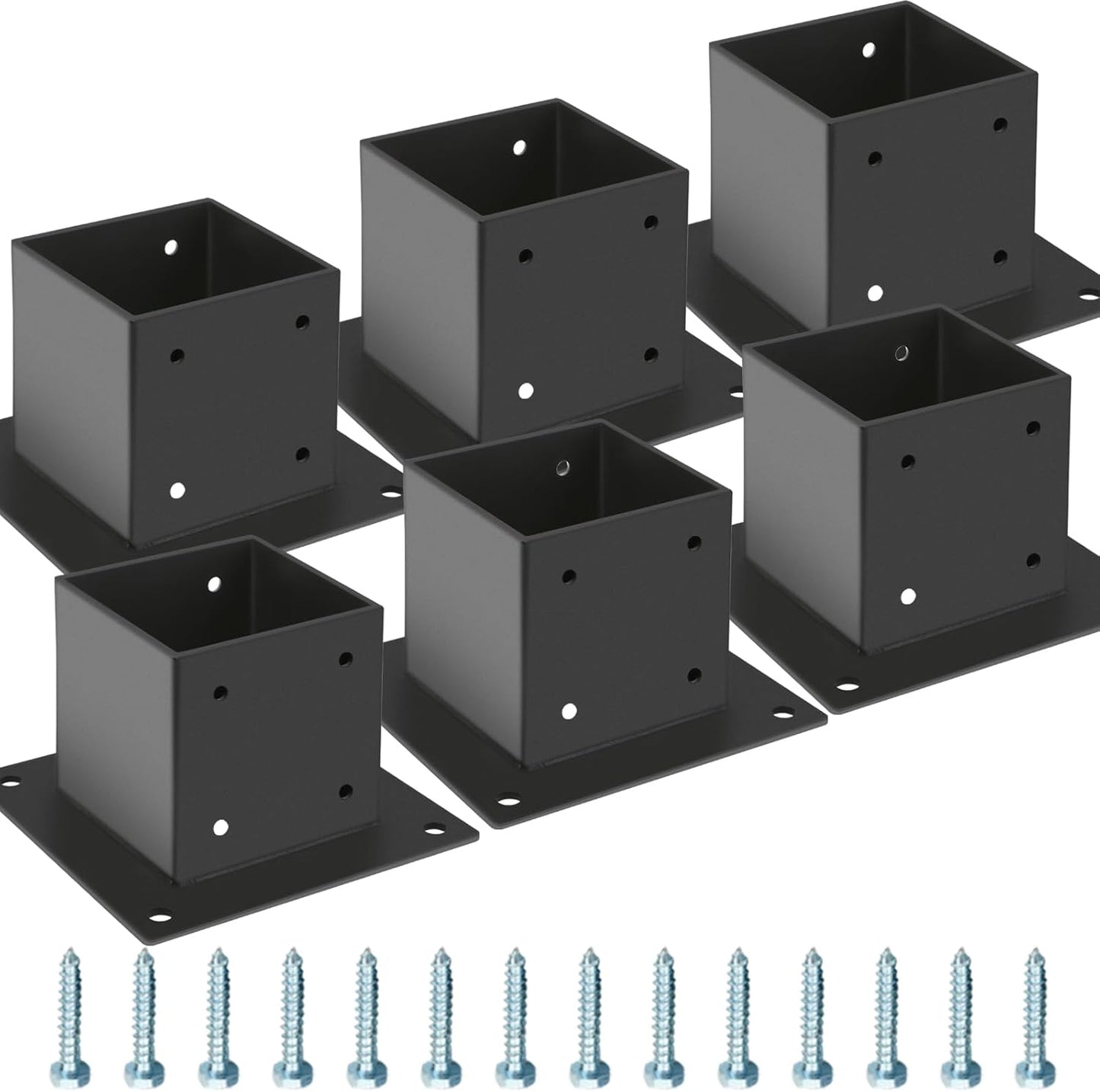 4x4 Post Base Set of 6 for Sturdy Fence and Railing Support