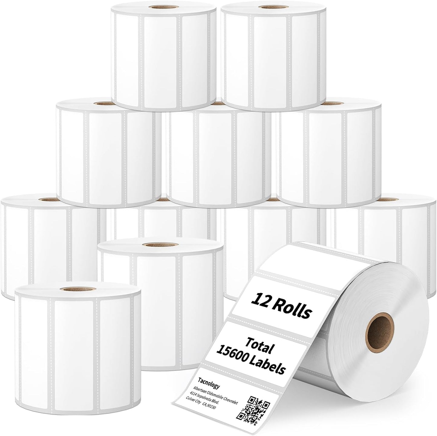 12 Rolls 3in x 1in Direct Thermal Labels for Barcode Printing